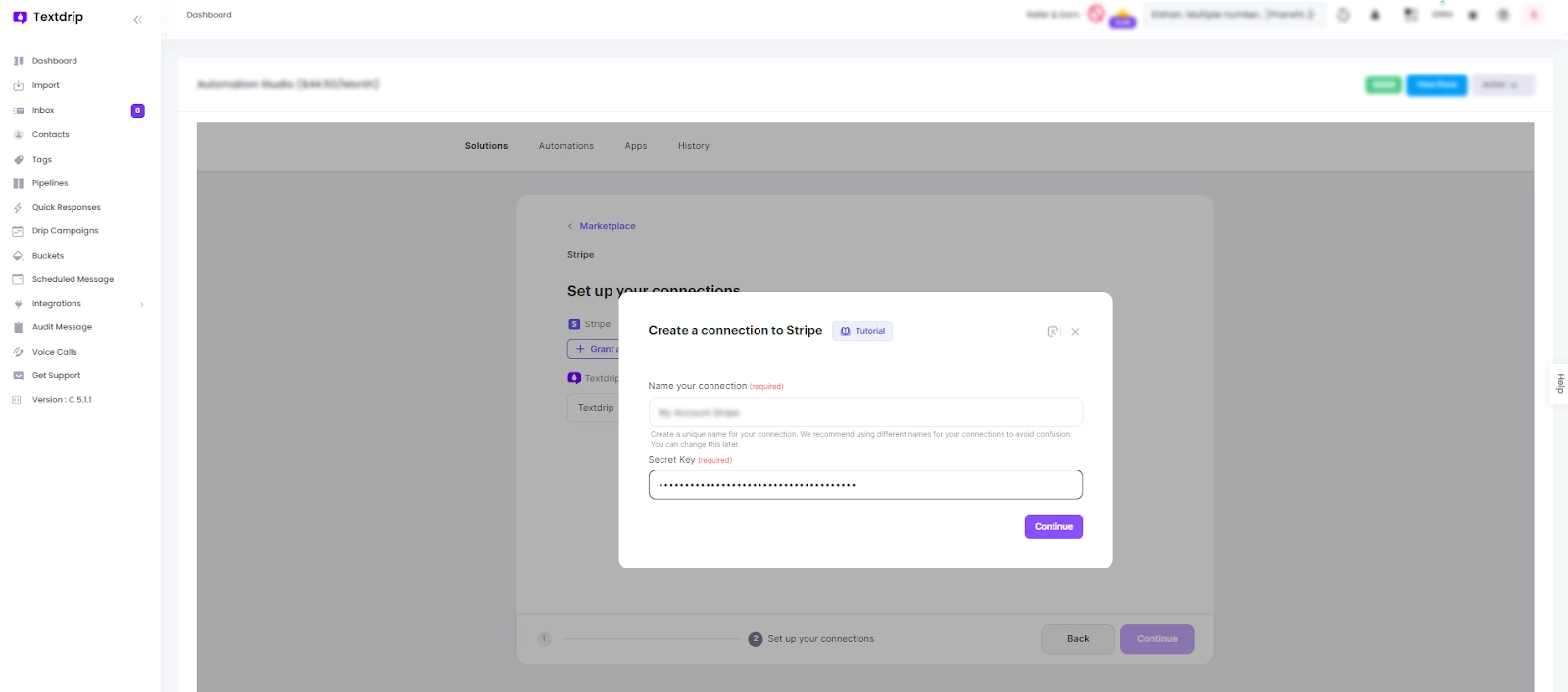 Connecting Stripe with Textdrip-2
