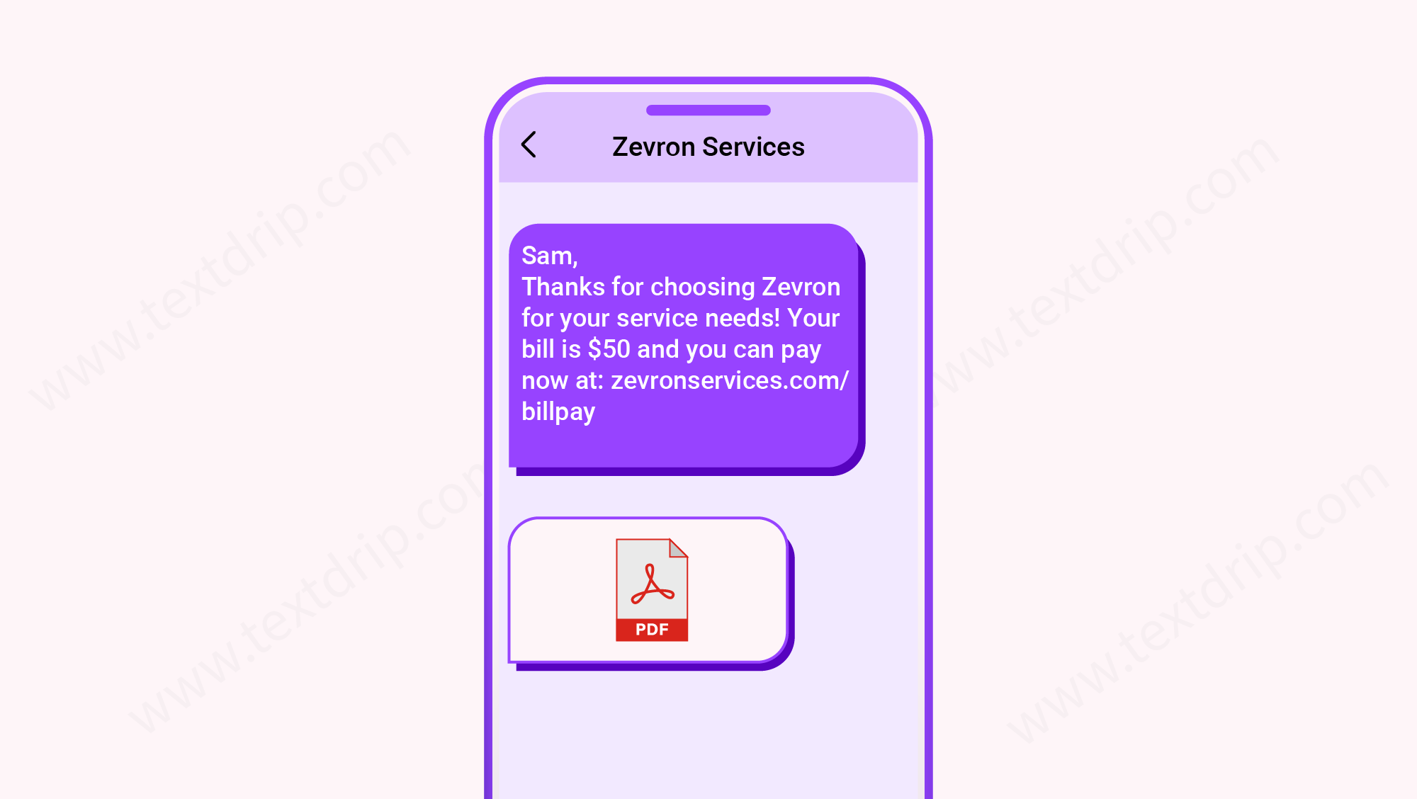 Send an SMS Link to Pay Online