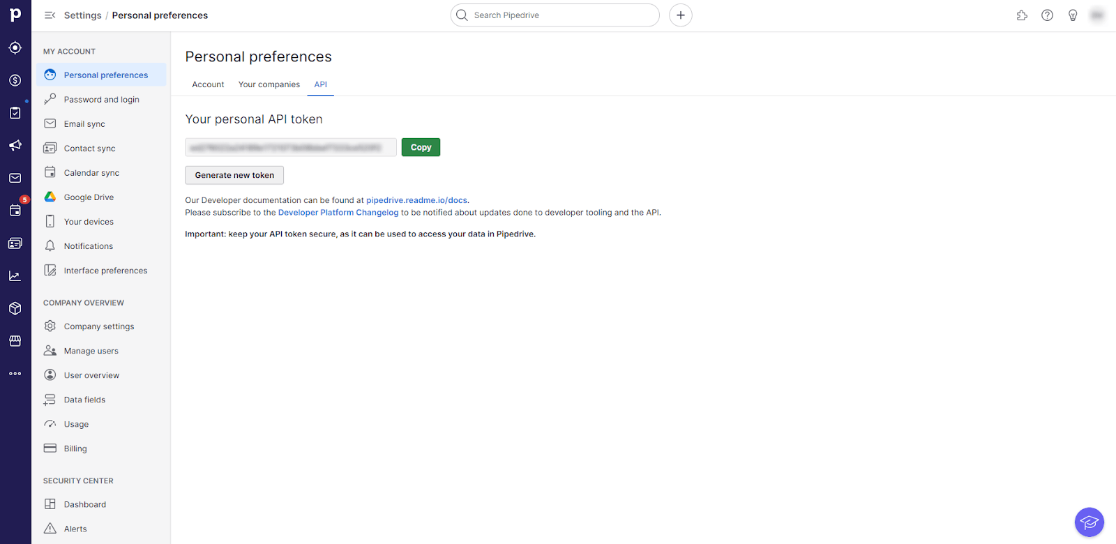 Obtaining-Your-Pipedrive-API-Token-2