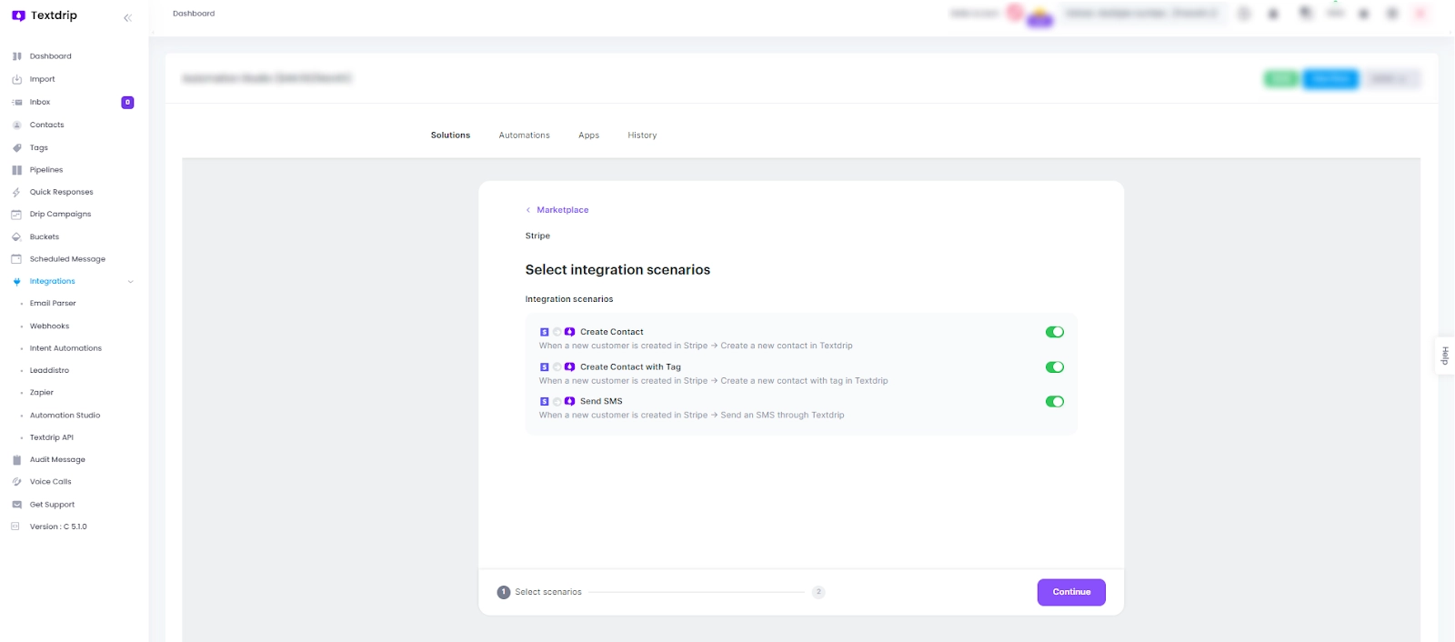 Connecting Stripe with Textdrip