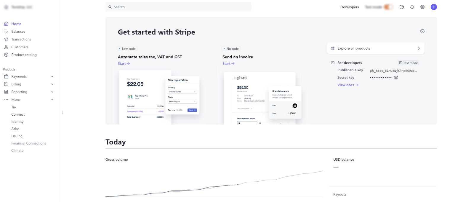 Retrieve your Stripe API key