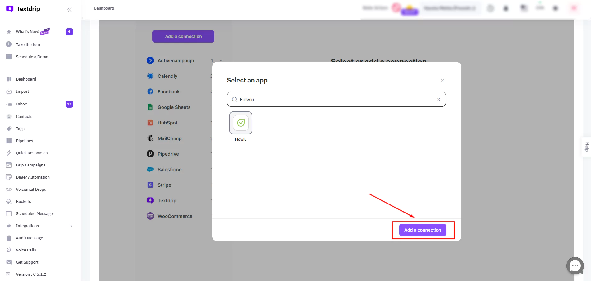 search-and-select-flowlu-in-automation-studio