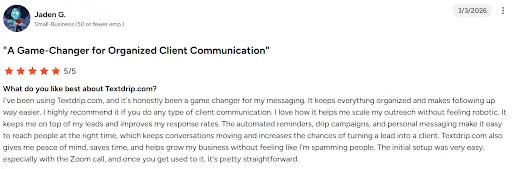 loyal customers of Textdrip